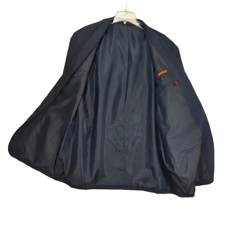AXIS Men's‎ XL Navy Blue Silk Blazer Jacket 3-Button Sports Coat Formal Classic